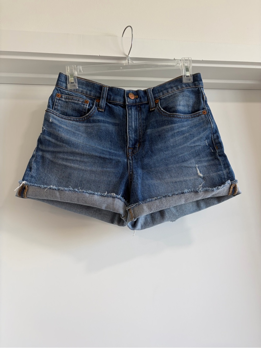 Madewell Medium Blue Denim Roll-Cuff Jean Shorts